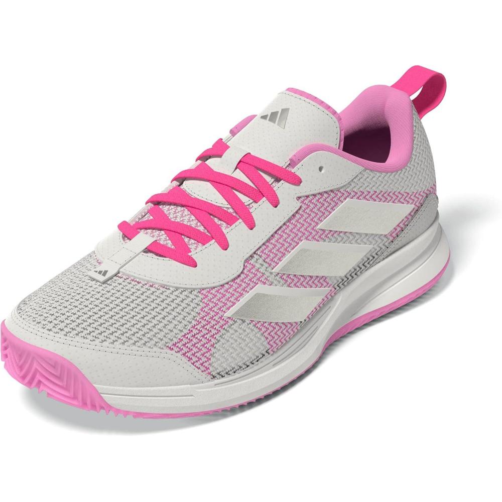 image:imageadidas Womens Avaflash Tennis Sneakers Shoes WhiteWhiteSilver MetallicLucid Pink