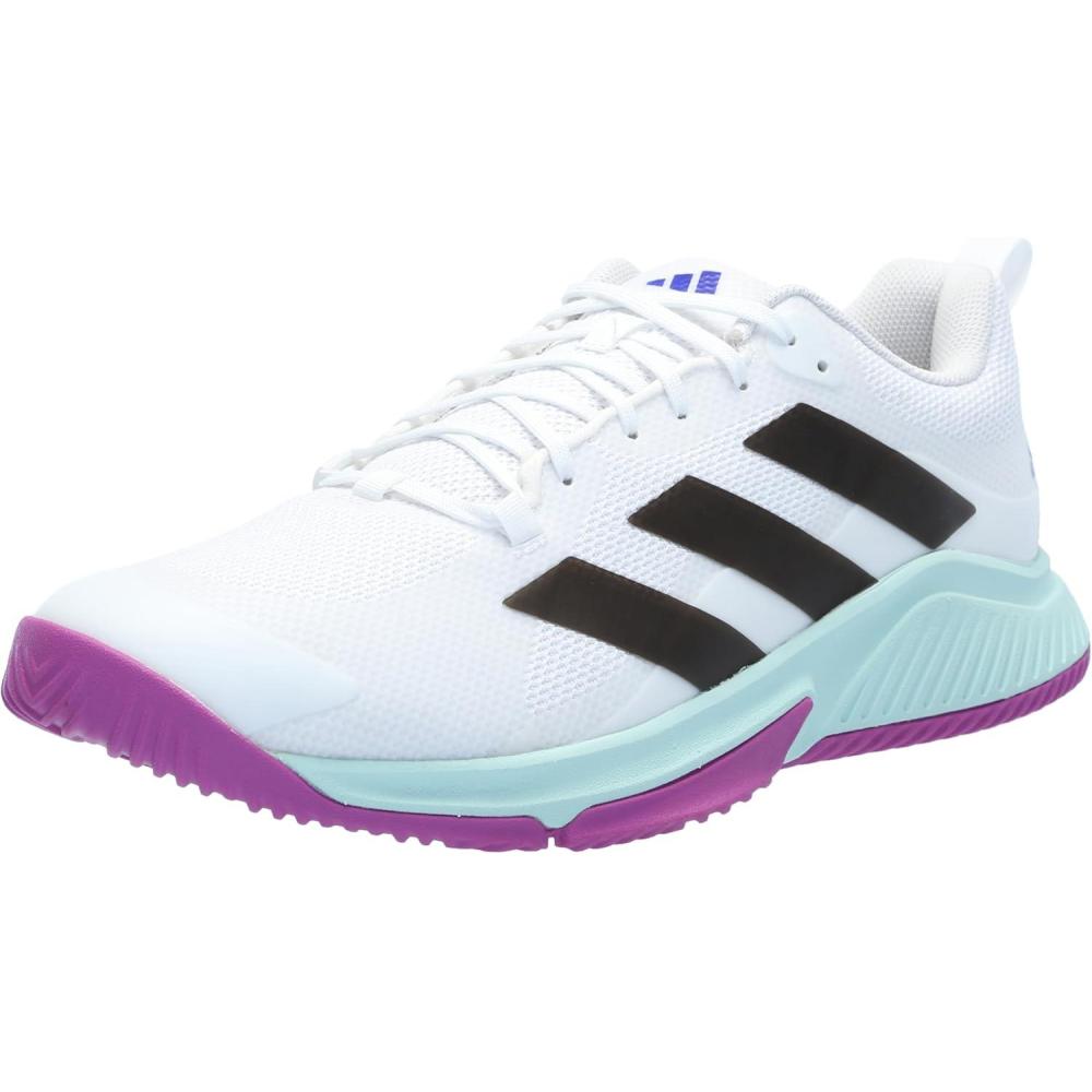 image:imageadidas Womens Court Team Bounce 20 IndoorWhiteBlackPurple Burst