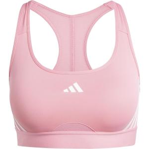adidas Powerimpact Train Medium-Support 3-Stripes Women’s Sports Bra(Bliss Pink/White)