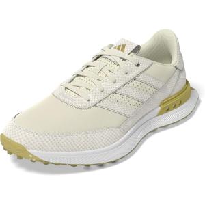 adidas Women’s S2g 25 Leather Spikeless Golf Shoes(Off White/Gold Metallic/Gum 4)