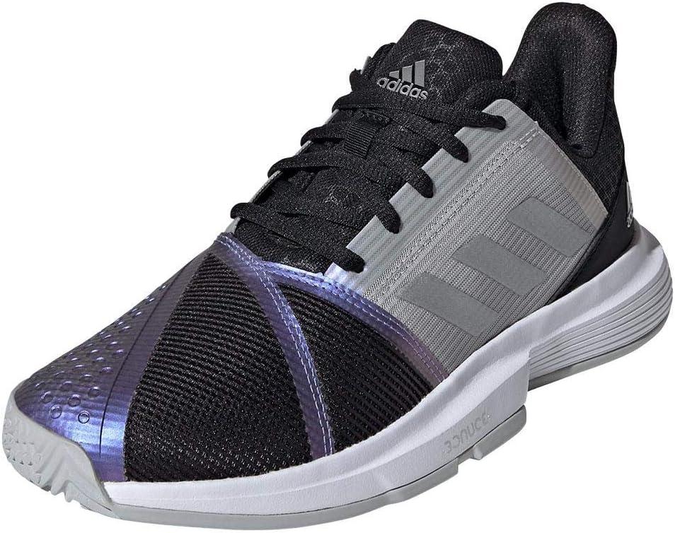 image:imageAdidas Mens Solematch BounceTennis ShoeBlackSilver MetallicGrey