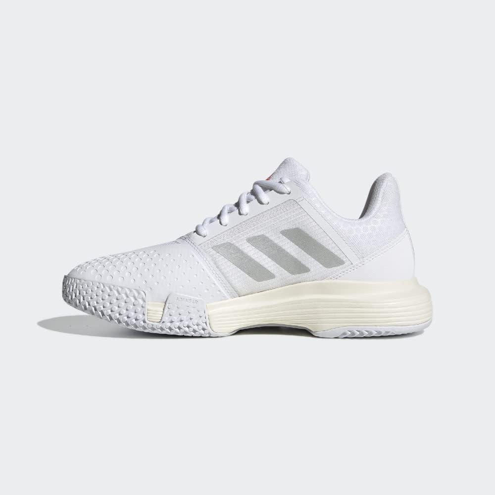 image:imageAdidas Mens Solematch BounceTennis ShoeWhiteSilver MetallicSolar Red