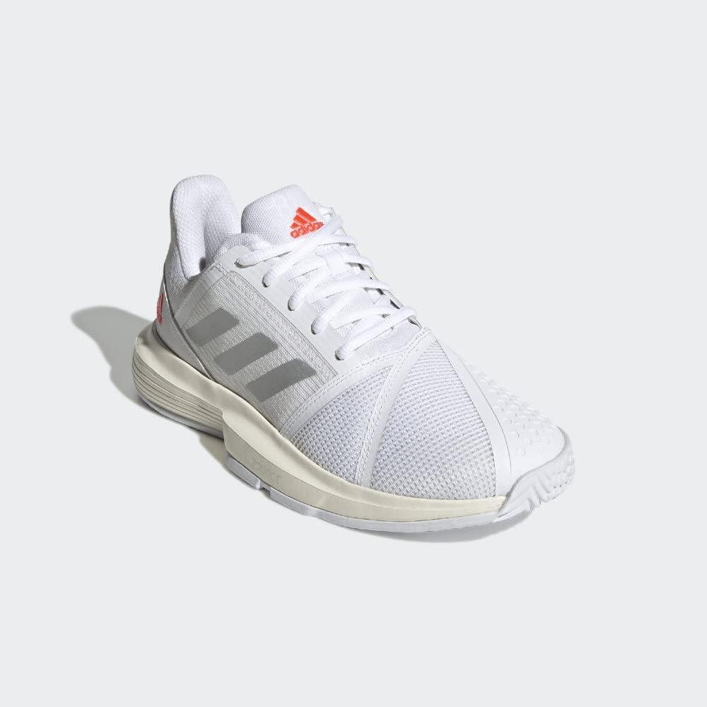 image:imageAdidas Mens Solematch BounceTennis ShoeWhiteSilver MetallicSolar Red