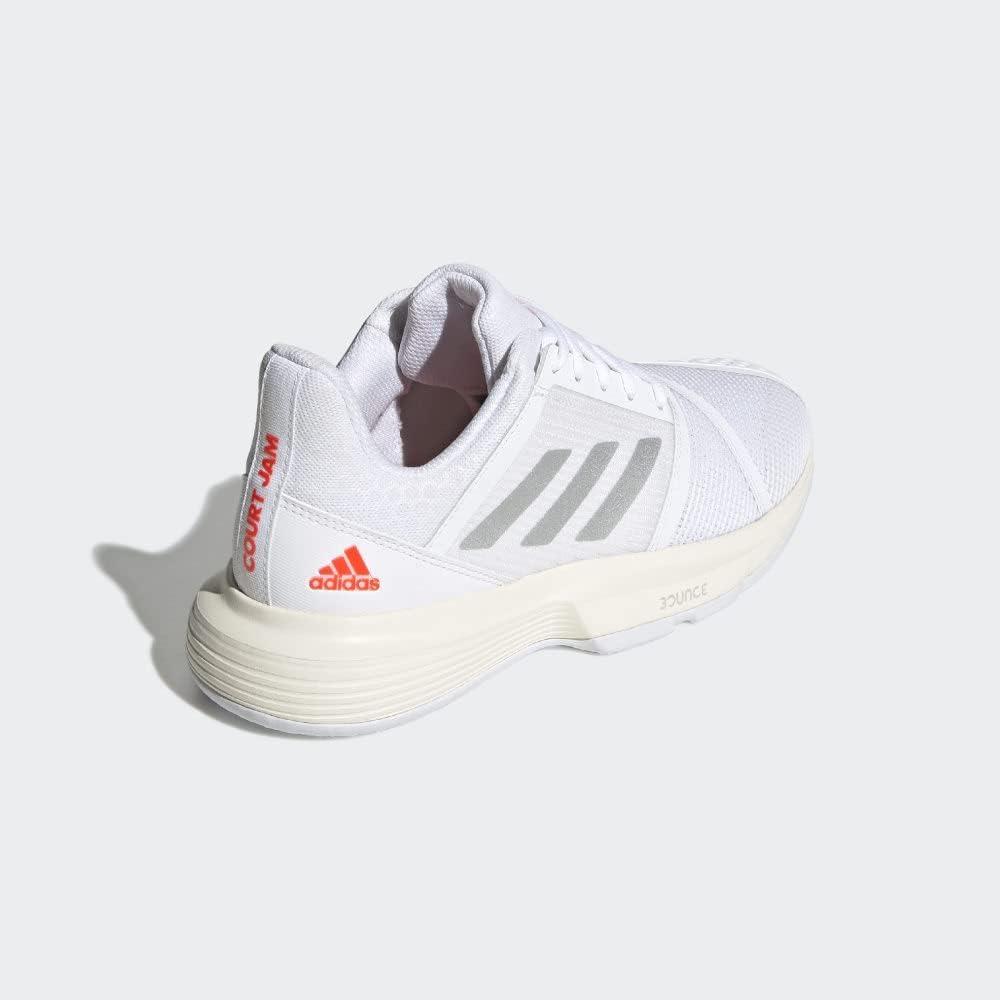 image:imageAdidas Mens Solematch BounceTennis ShoeWhiteSilver MetallicSolar Red