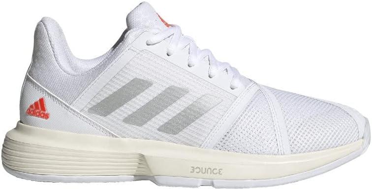 image:imageAdidas Mens Solematch BounceTennis ShoeWhiteSilver MetallicSolar Red