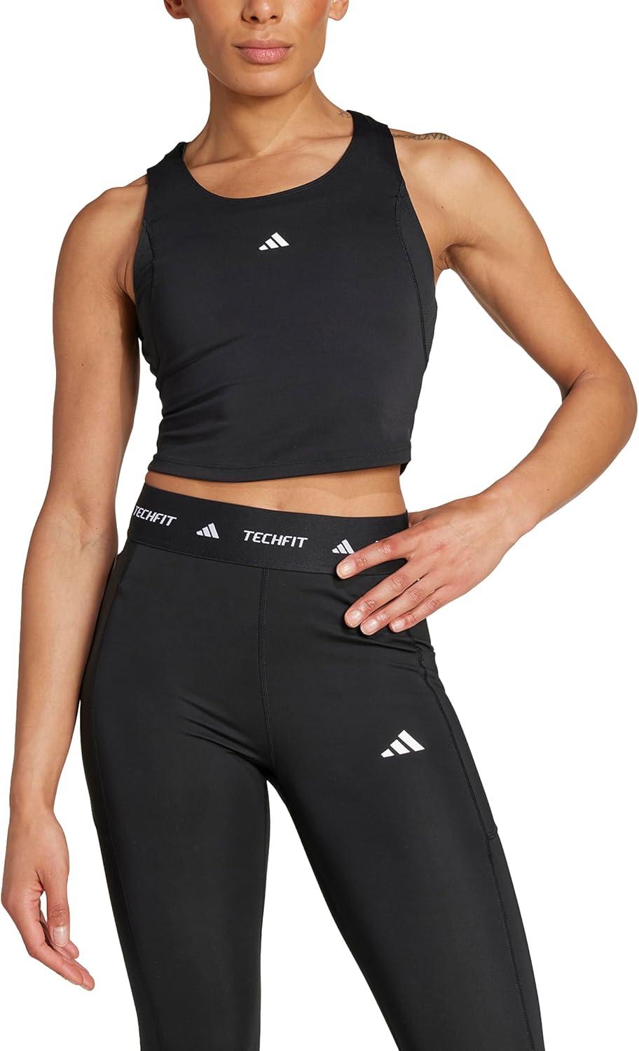 image:imageAdidas Womens Techfit Cropped Training Tank TopBlack