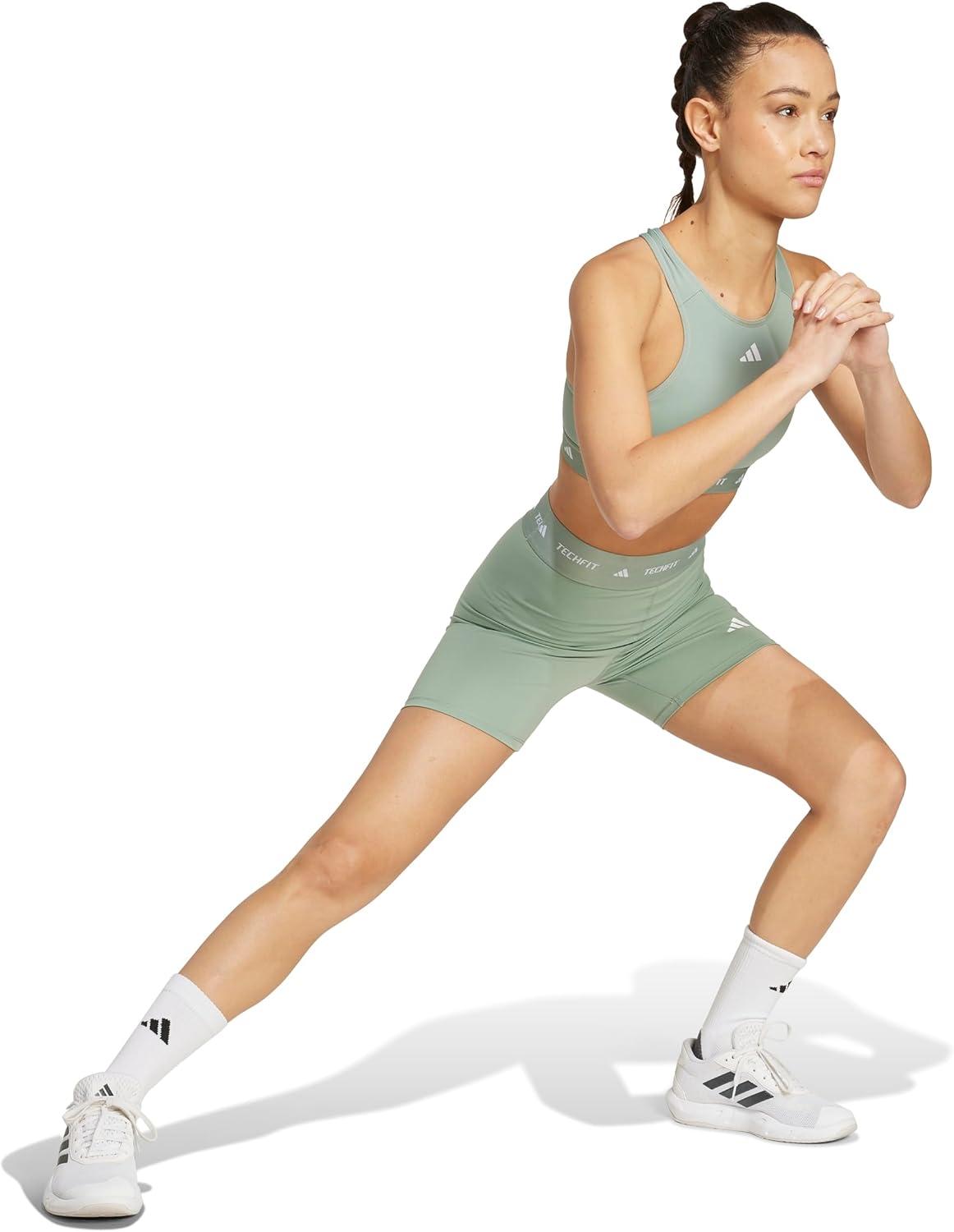 image:imageAdidas Womens Techfit Training Short LeggingsSilver Green