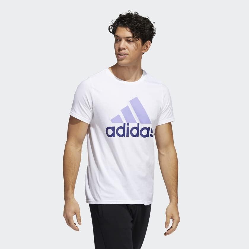 image:imageadidas Mens Basic Badge Of Sport TShirtWhite Light Purple Legacy Indigo