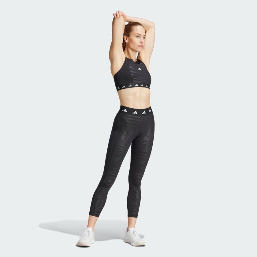 image:imageadidas Powerimpact Training MediumSupport Techfit HighNeck Zip BraCore Black