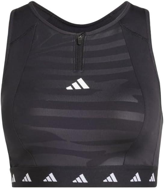 image:imageadidas Powerimpact Training MediumSupport Techfit HighNeck Zip BraCore Black