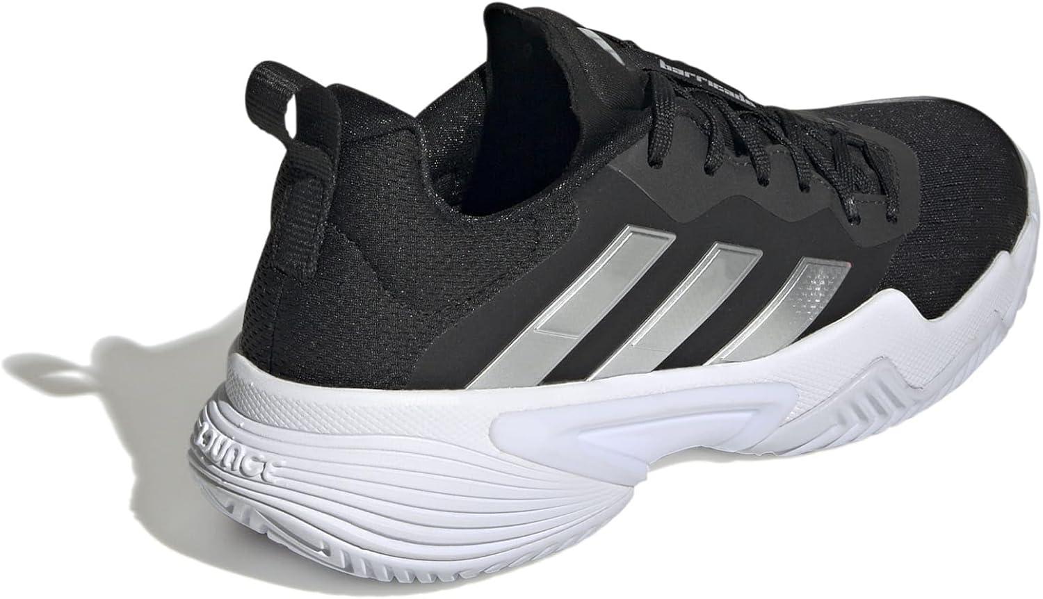 image:imageadidas Womens Barricade Tennis ShoesCore BlackSilver MetallicWhite