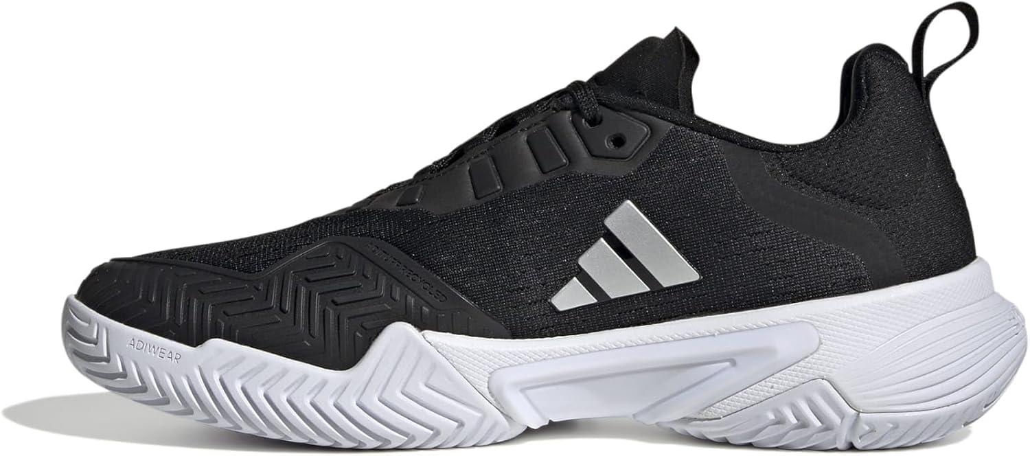 image:imageadidas Womens Barricade Tennis ShoesCore BlackSilver MetallicWhite