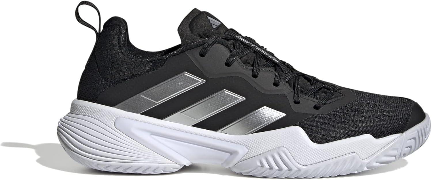 image:imageadidas Womens Barricade Tennis ShoesCore BlackSilver MetallicWhite