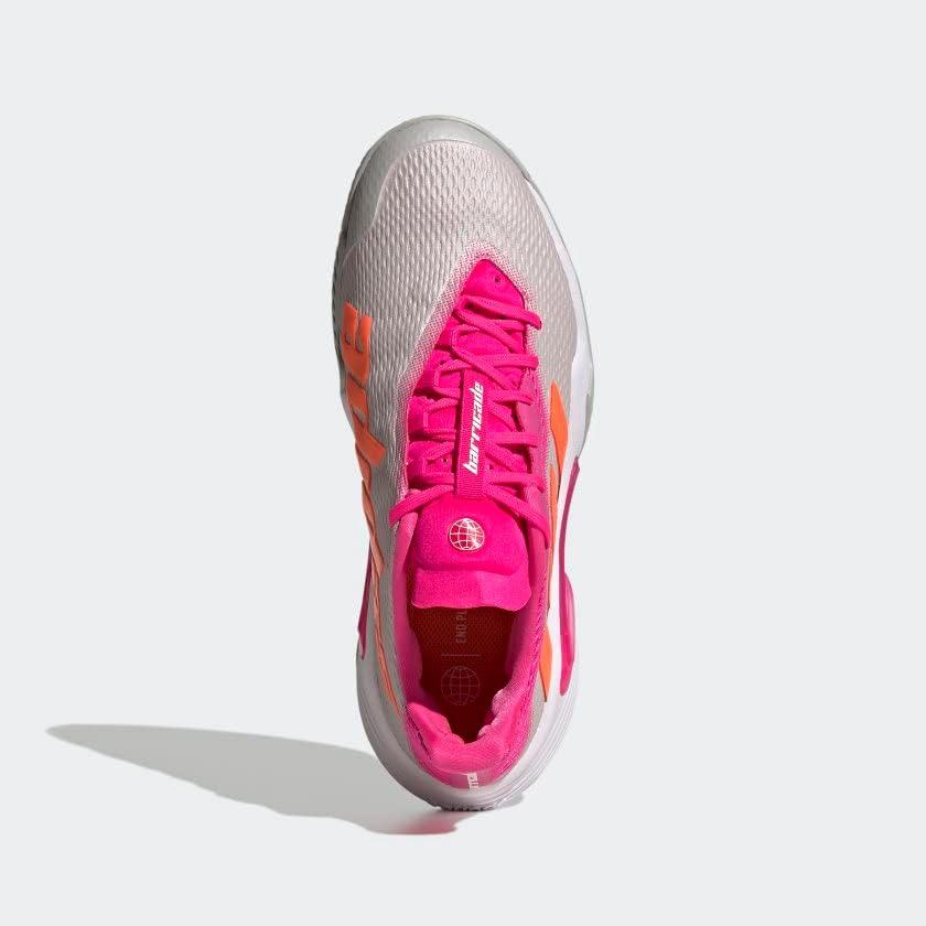 image:imageadidas Womens Barricade Tennis ShoesGrey TwoSolar OrangeTeam Shock Pin