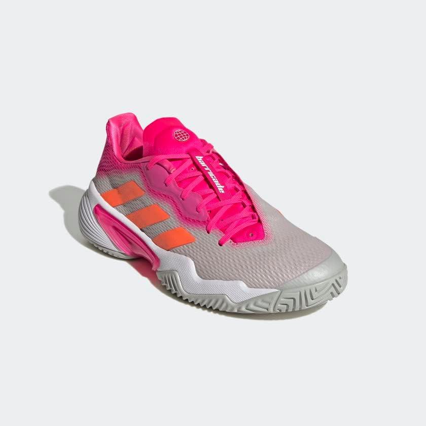 image:imageadidas Womens Barricade Tennis ShoesGrey TwoSolar OrangeTeam Shock Pin