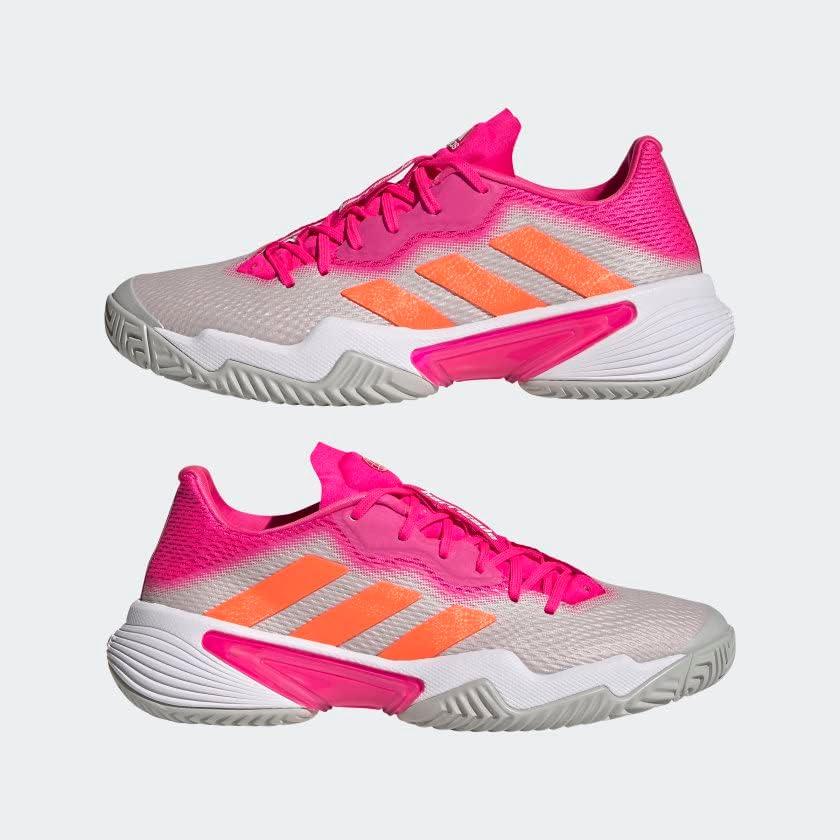image:imageadidas Womens Barricade Tennis ShoesGrey TwoSolar OrangeTeam Shock Pin
