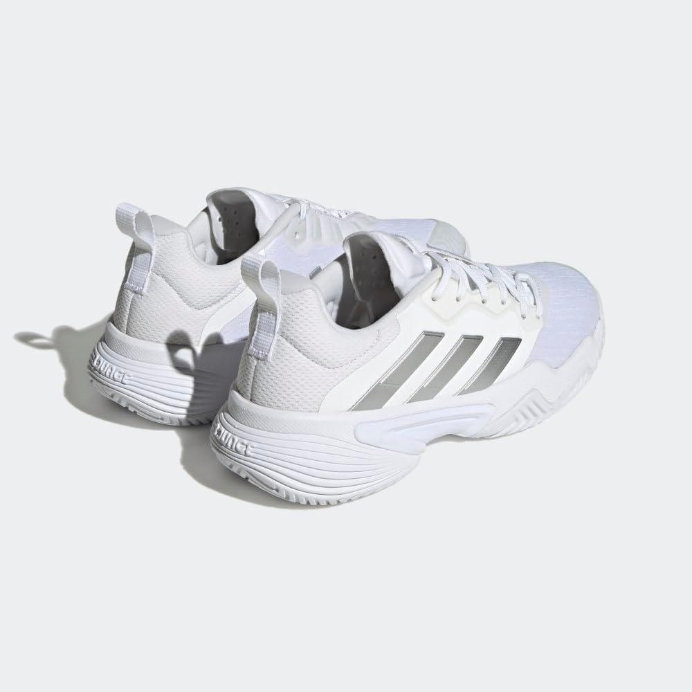 image:imageadidas Womens Barricade Tennis ShoesWhiteSilver MetallicGrey One