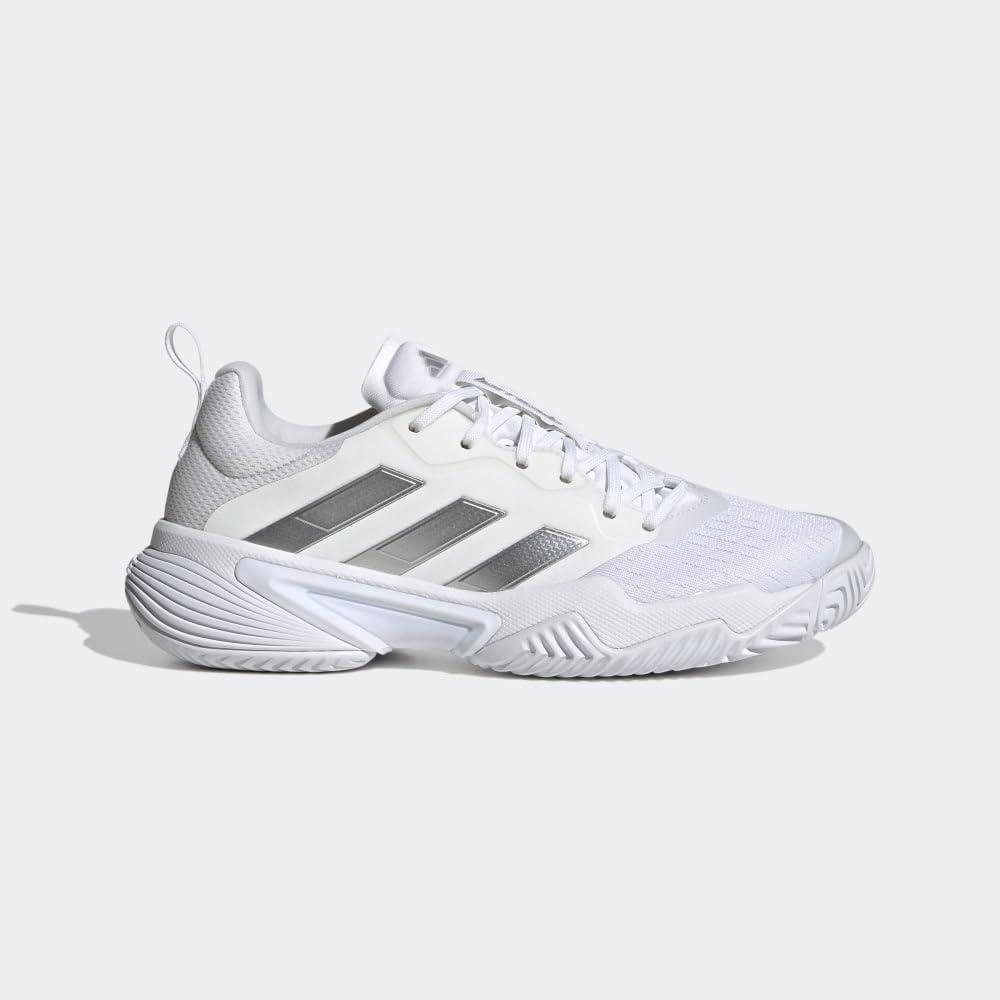 image:imageadidas Womens Barricade Tennis ShoesWhiteSilver MetallicGrey One