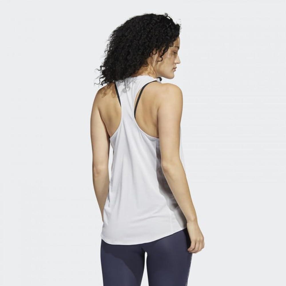 image:imageadidas Womens Training 3Stripes Logo Tank Top Dash GreyWhiteDash GreyWhite