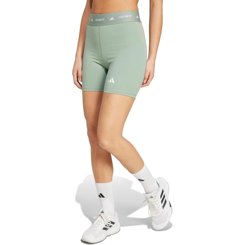 image:imageAdidas Womens Techfit Training Short LeggingsSilver Green