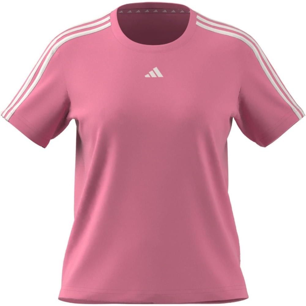 image:imageAdidas Womens Train Essentials 3Stripes TShirtBliss PinkWhite