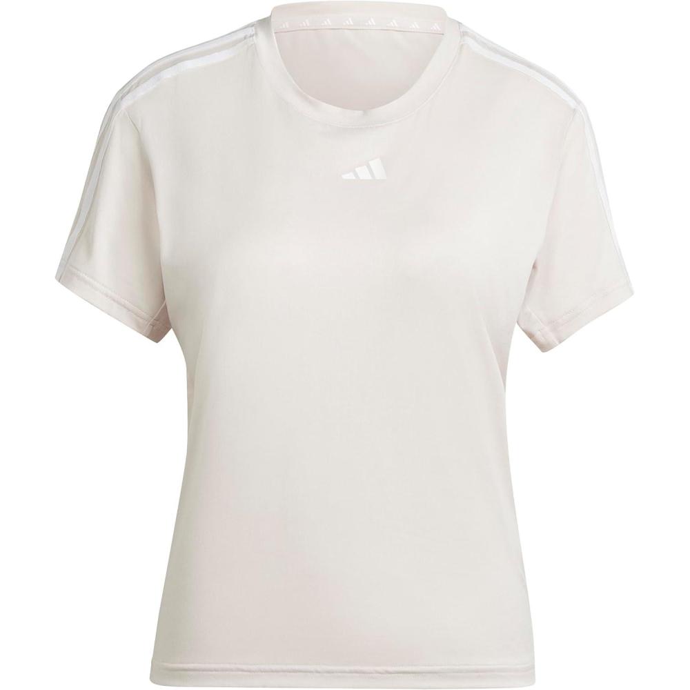 image:imageAdidas Womens Train Essentials 3Stripes TShirtPutty MauveWhite