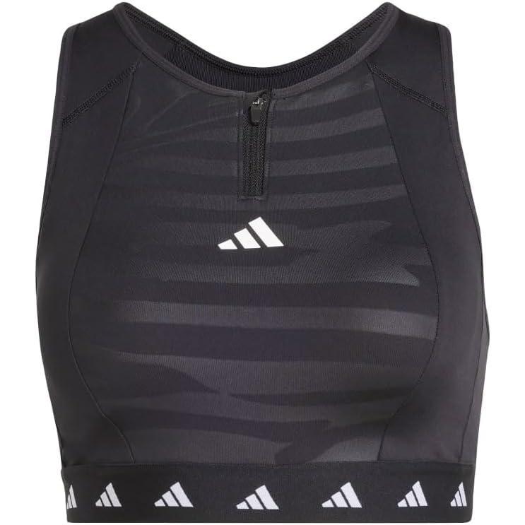 image:imageadidas Powerimpact Training MediumSupport Techfit HighNeck Zip BraCore Black