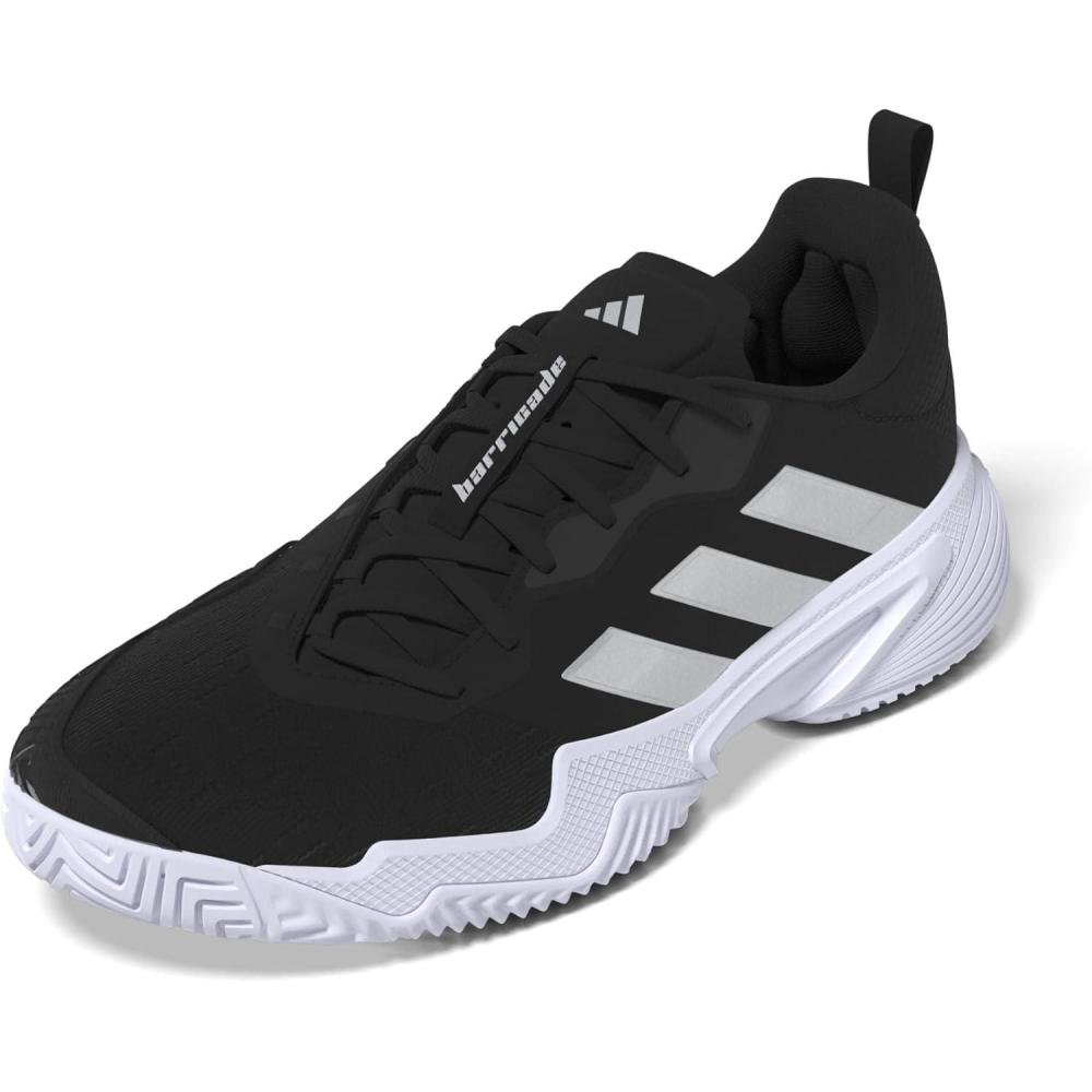 image:imageadidas Womens Barricade Tennis ShoesCore BlackSilver MetallicWhite