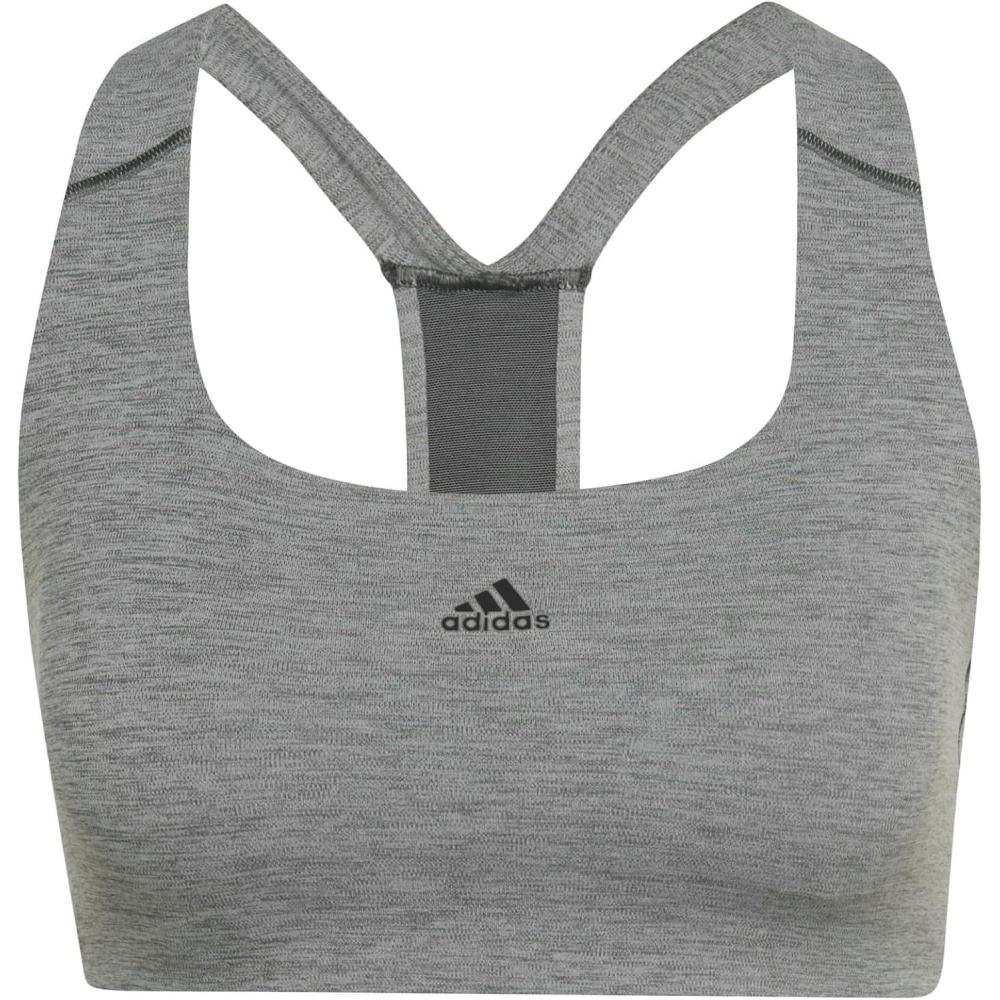 image:imageadidas Womens Plus Size Powerimpact Training Medium Support Bra Color OptionsDark Grey HeatherBlack