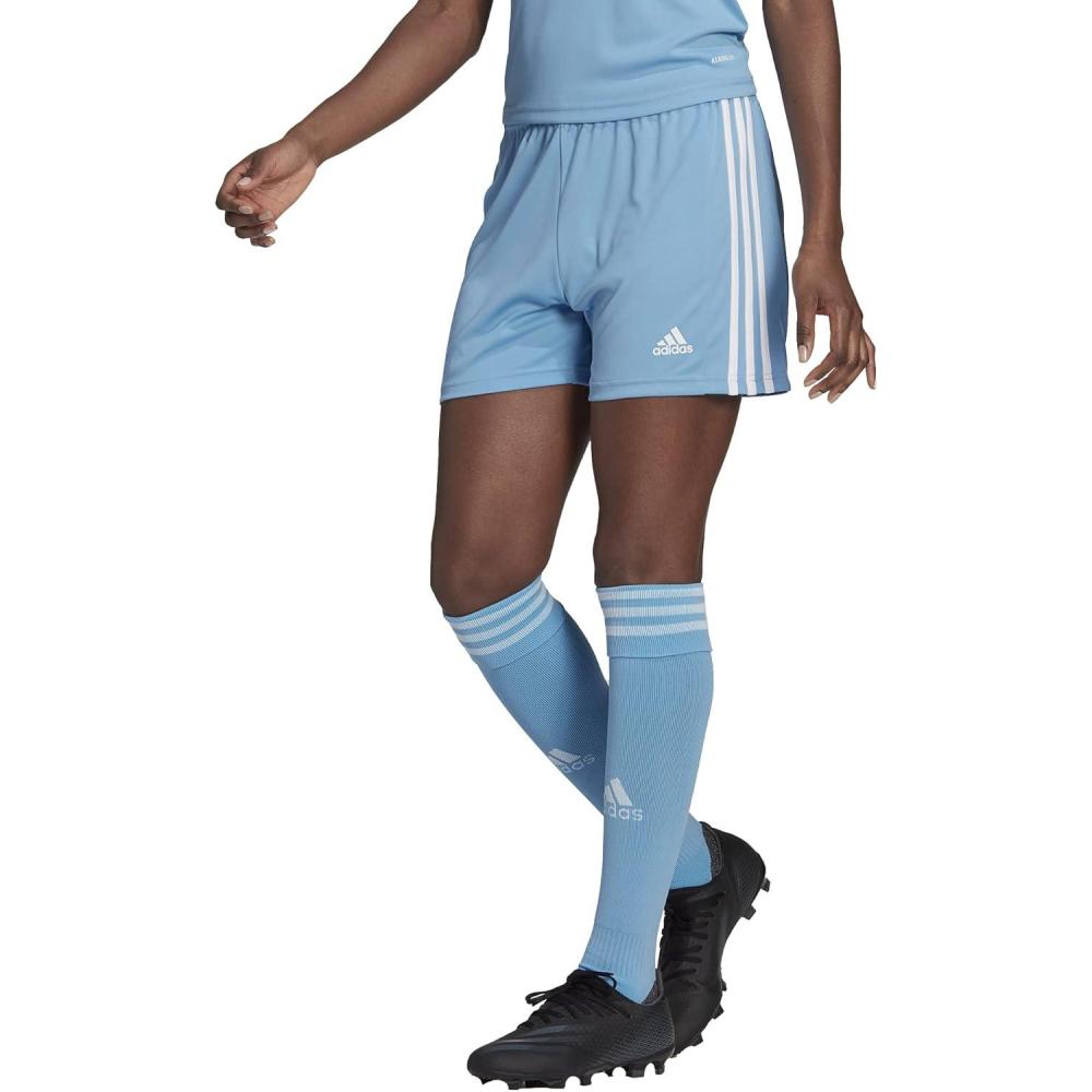 image:imageadidas Womens Tiro 21 Sweat ShortsTeam Light BlueWhite Full Stripes