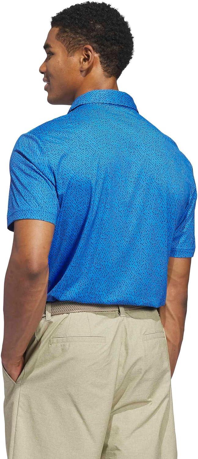 image:imageadidas Mens Ultimate365 Feather Print Polo ShirtDusky Petrol Lucid Ray Blue