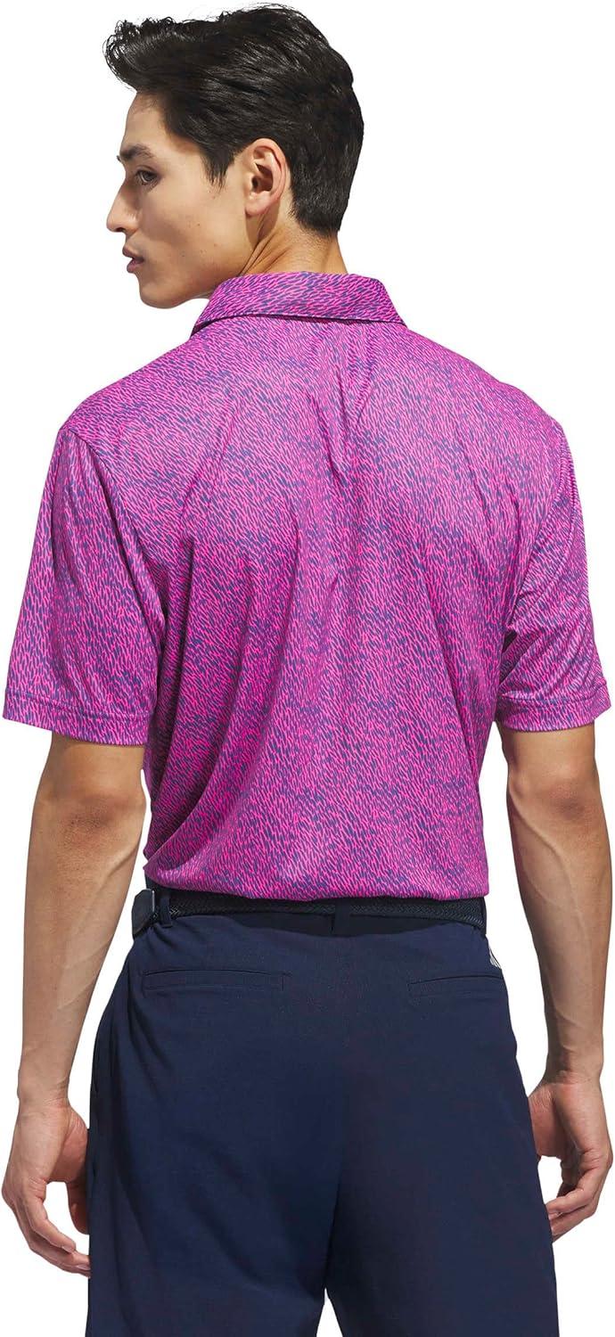 image:imageadidas Mens Ultimate365 Feather Print Polo ShirtLucid Pink Dusky Petrol
