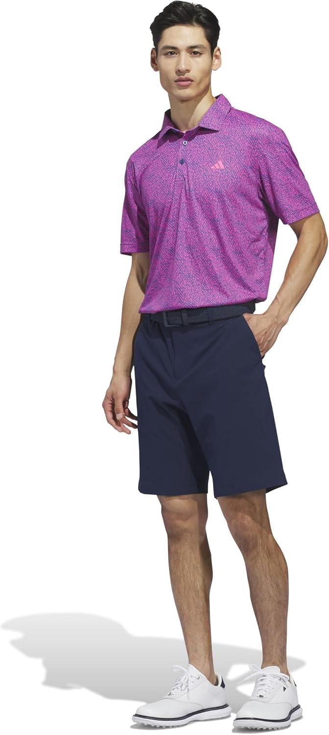 image:imageadidas Mens Ultimate365 Feather Print Polo ShirtLucid Pink Dusky Petrol