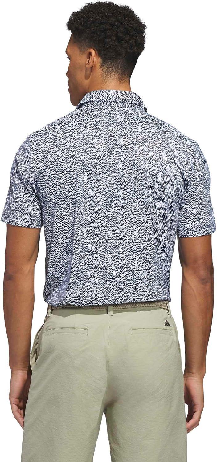 image:imageadidas Mens Ultimate365 Feather Print Polo ShirtWhite Collegiate Navy