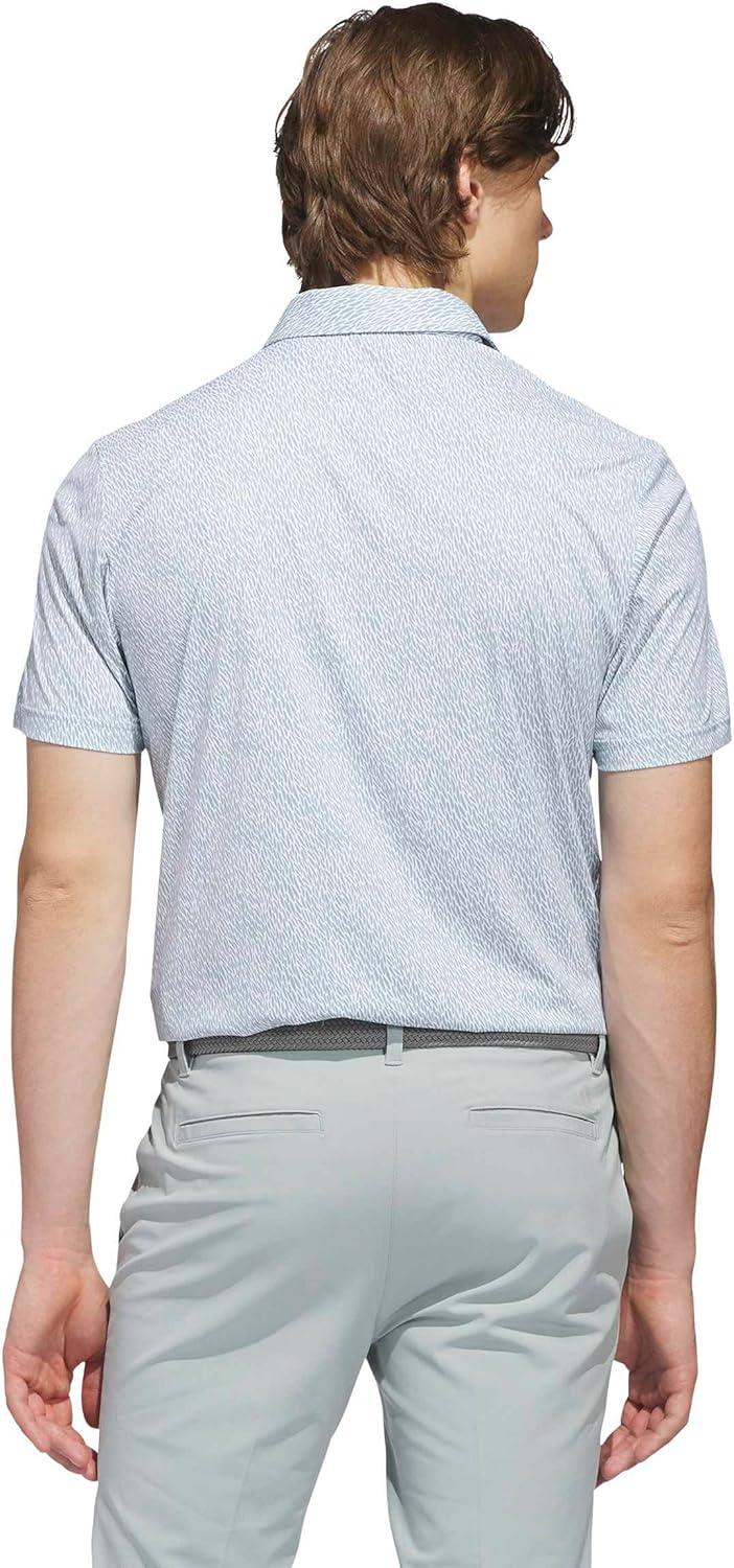 image:imageadidas Mens Ultimate365 Feather Print Polo ShirtWhite Wonder Sage