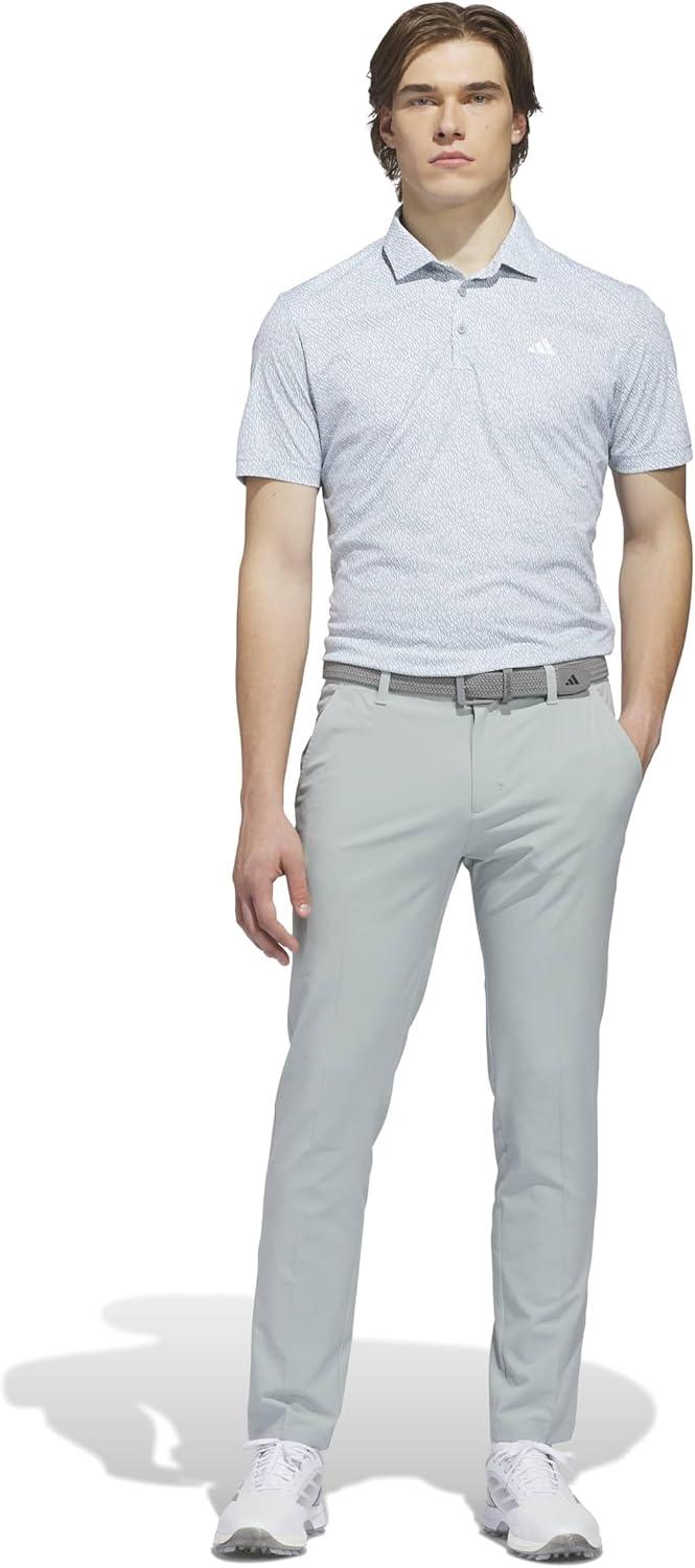 image:imageadidas Mens Ultimate365 Feather Print Polo ShirtWhite Wonder Sage