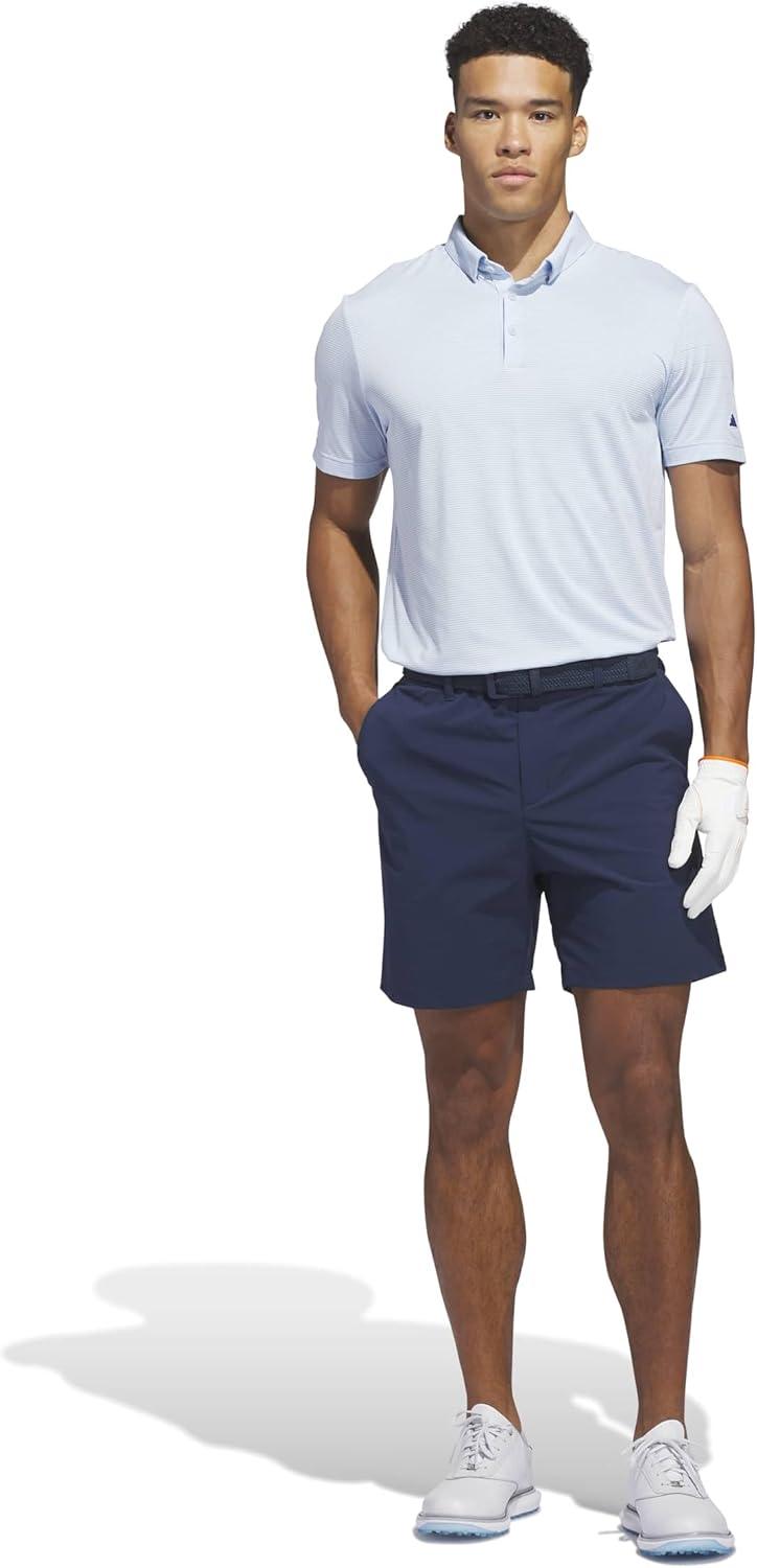 image:imageadidas Mens Ultimate365 Pencil Stripe Climacool Polo ShirtCrystal Sky Lucid Ray Blue