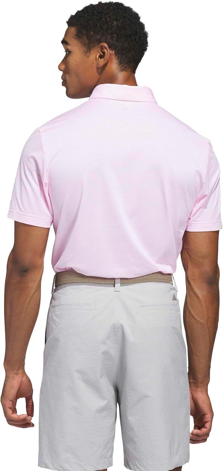 image:imageadidas Mens Ultimate365 Pencil Stripe Climacool Polo ShirtWhite Lucid Pink