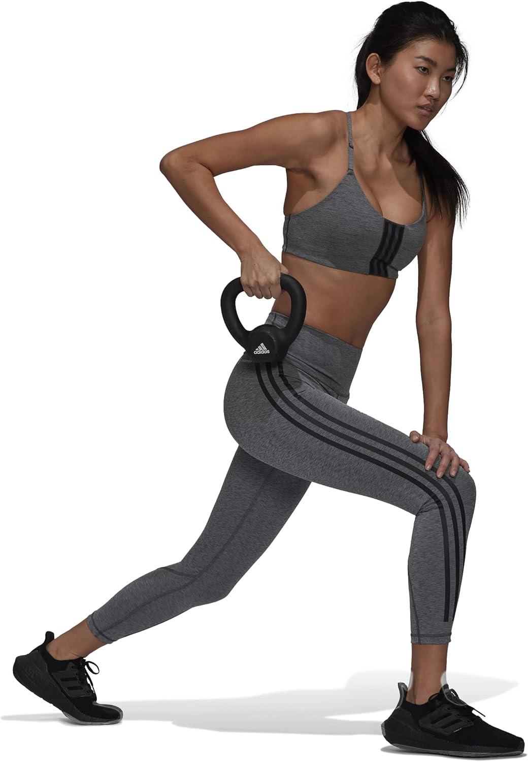 image:imageadidas Womens Optime Trainicons 3Stripes 78 TightsDark Grey Heather