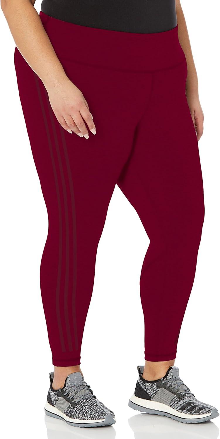 image:imageadidas Womens Optime Trainicons 3Stripes 78 TightsLegacy Burgundy