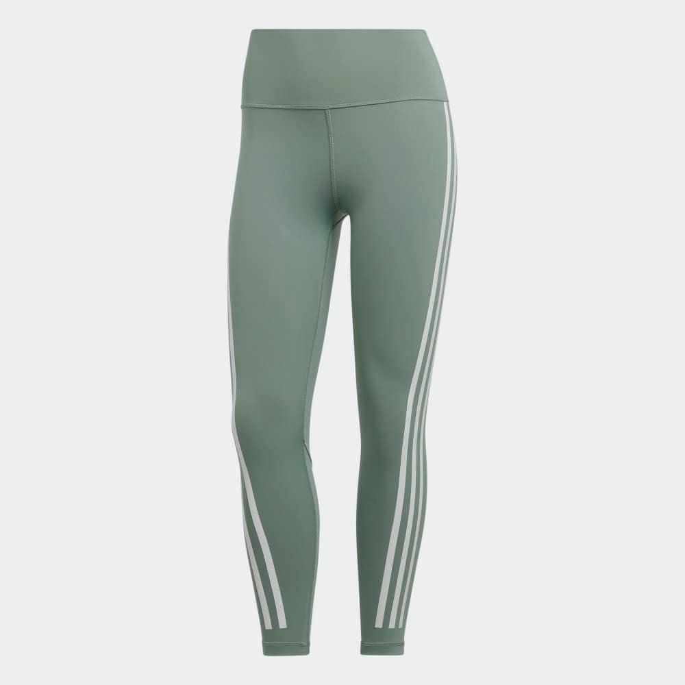 image:imageadidas Womens Optime Trainicons 3Stripes 78 TightsSilver Green