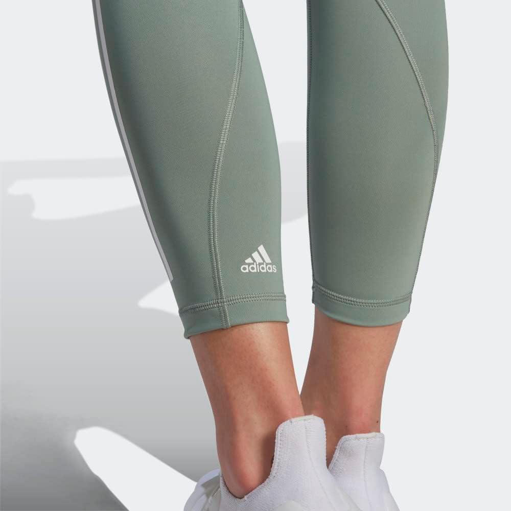 image:imageadidas Womens Optime Trainicons 3Stripes 78 TightsSilver Green