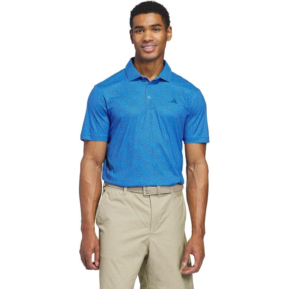 image:imageadidas Mens Ultimate365 Feather Print Polo ShirtDusky Petrol Lucid Ray Blue