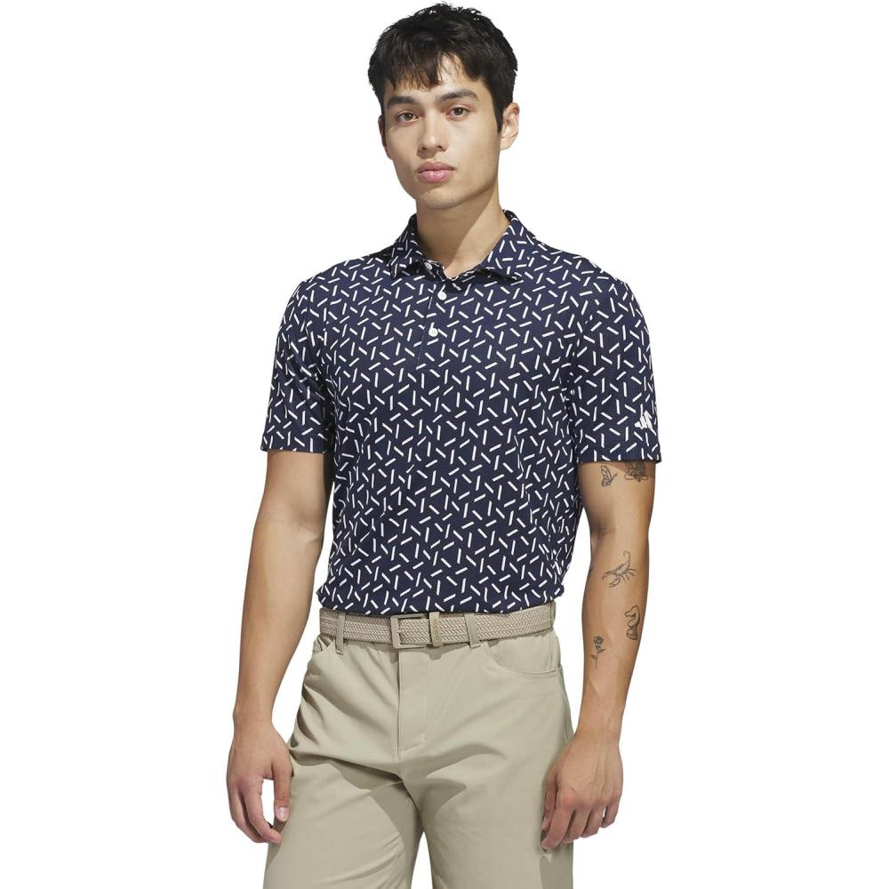 image:imageadidas Mens Ultimate365 Mesh Print Climacool PoloCollegiate Navy