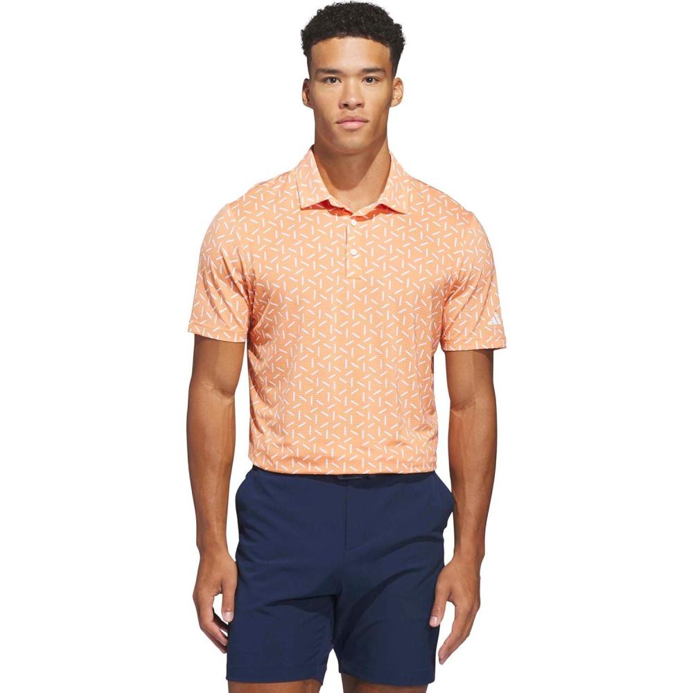 image:imageadidas Mens Ultimate365 Mesh Print Climacool PoloDusky Orange