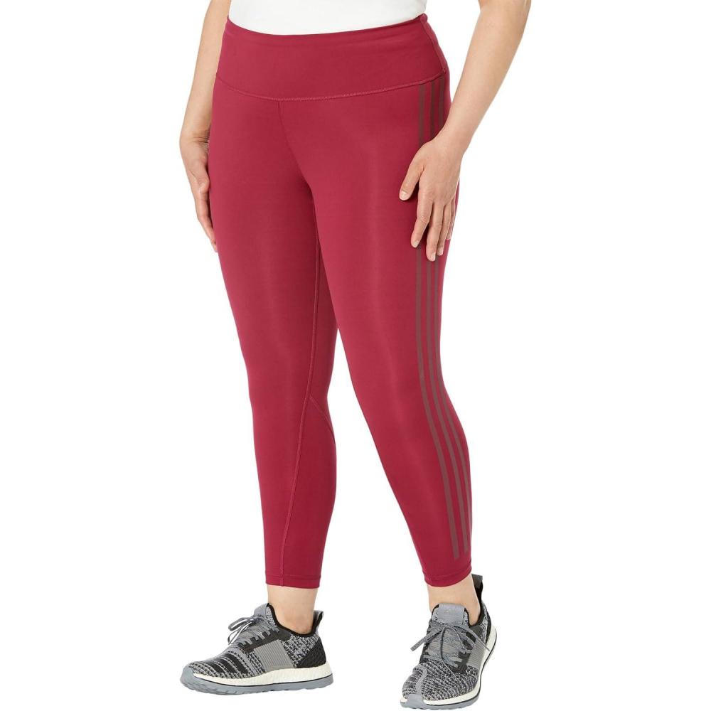 image:imageadidas Womens Optime Trainicons 3Stripes 78 TightsLegacy Burgundy