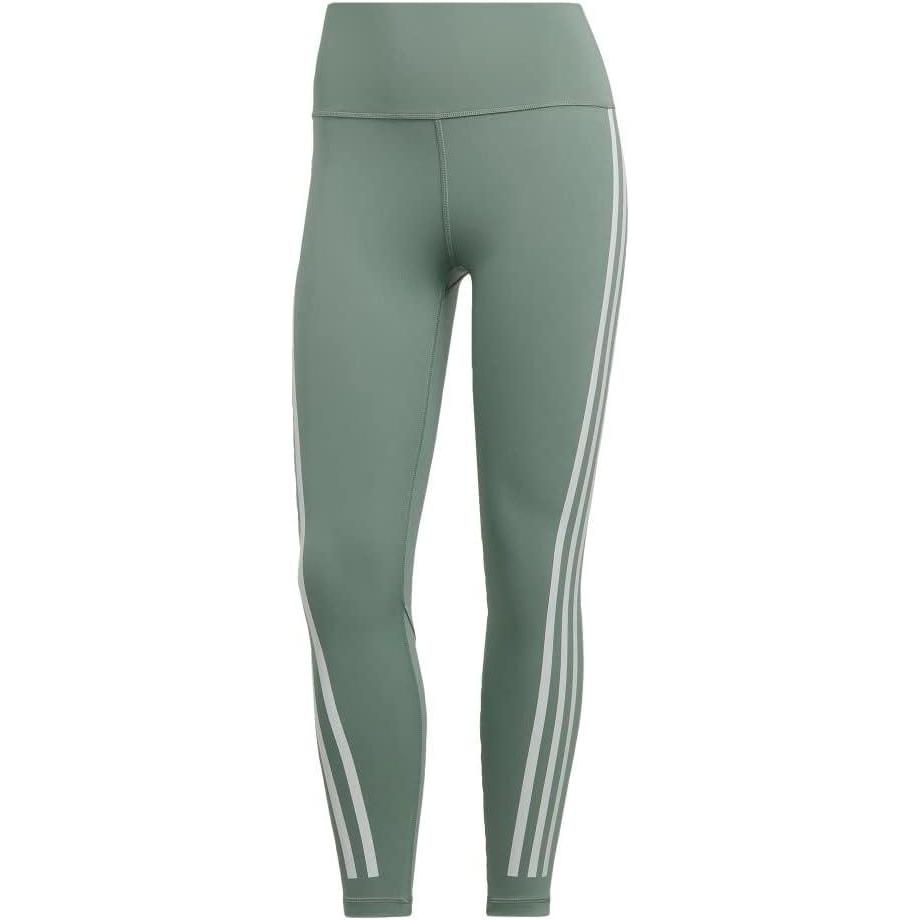 image:imageadidas Womens Optime Trainicons 3Stripes 78 TightsSilver Green