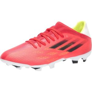 adidas Mens X Speedflow.3 Firm Ground Soccer Cleats Firm Ground – White(Red/Black/Solar Red)