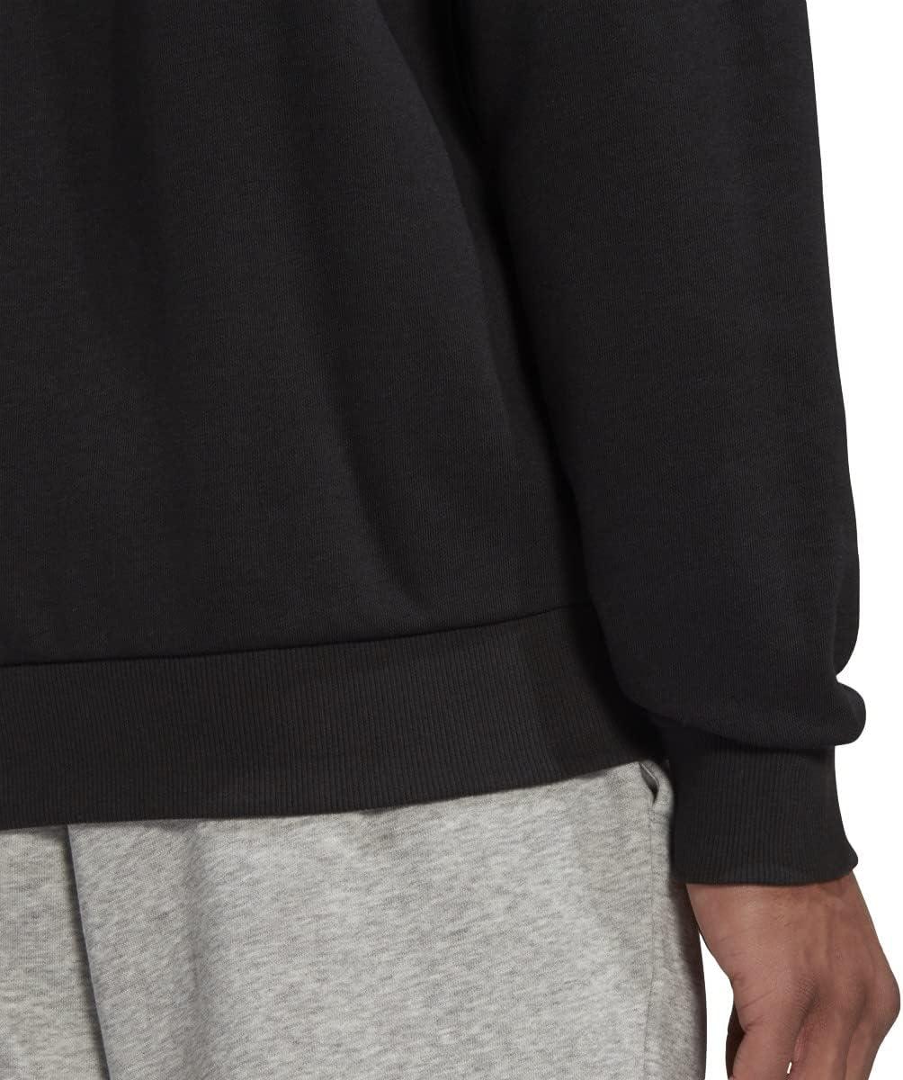 image:imageadidas Mens Essentials Fleece Crew Neck Sweatshirt Casual BlueBlackWhite