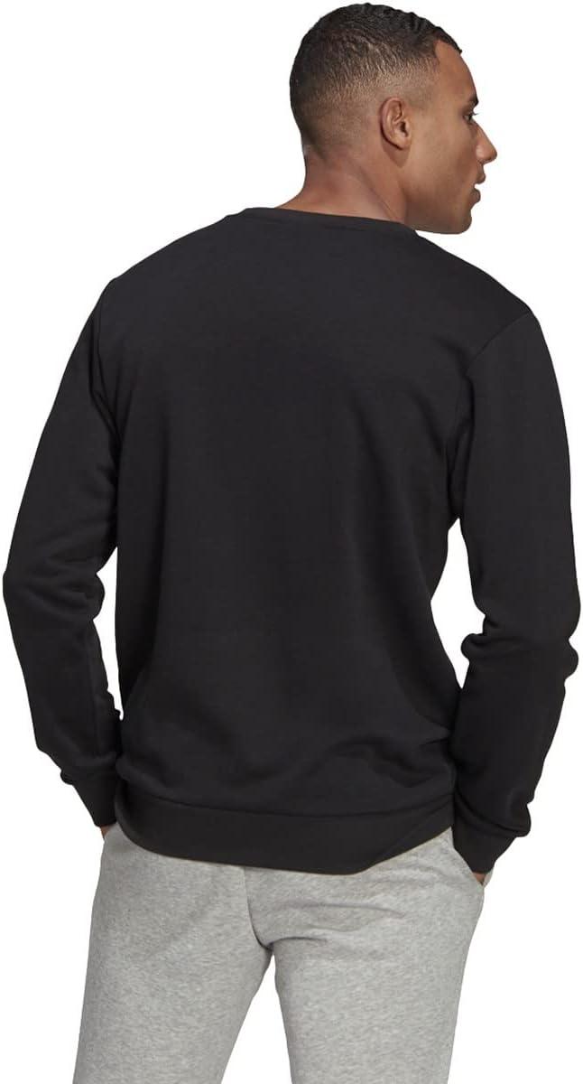 image:imageadidas Mens Essentials Fleece Crew Neck Sweatshirt Casual BlueBlackWhite